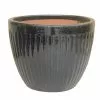 Coupon ⌛ Various Brands Round Planter with Vertical Ribbing, Glossy Black, Large - GC0577GBL - Planters ⌛