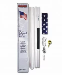Coupon 🎉 Valley Forge United States Flag 18' Steel In Ground Pole Kit - SFP18F S - Flags & Flag Poles ✔️