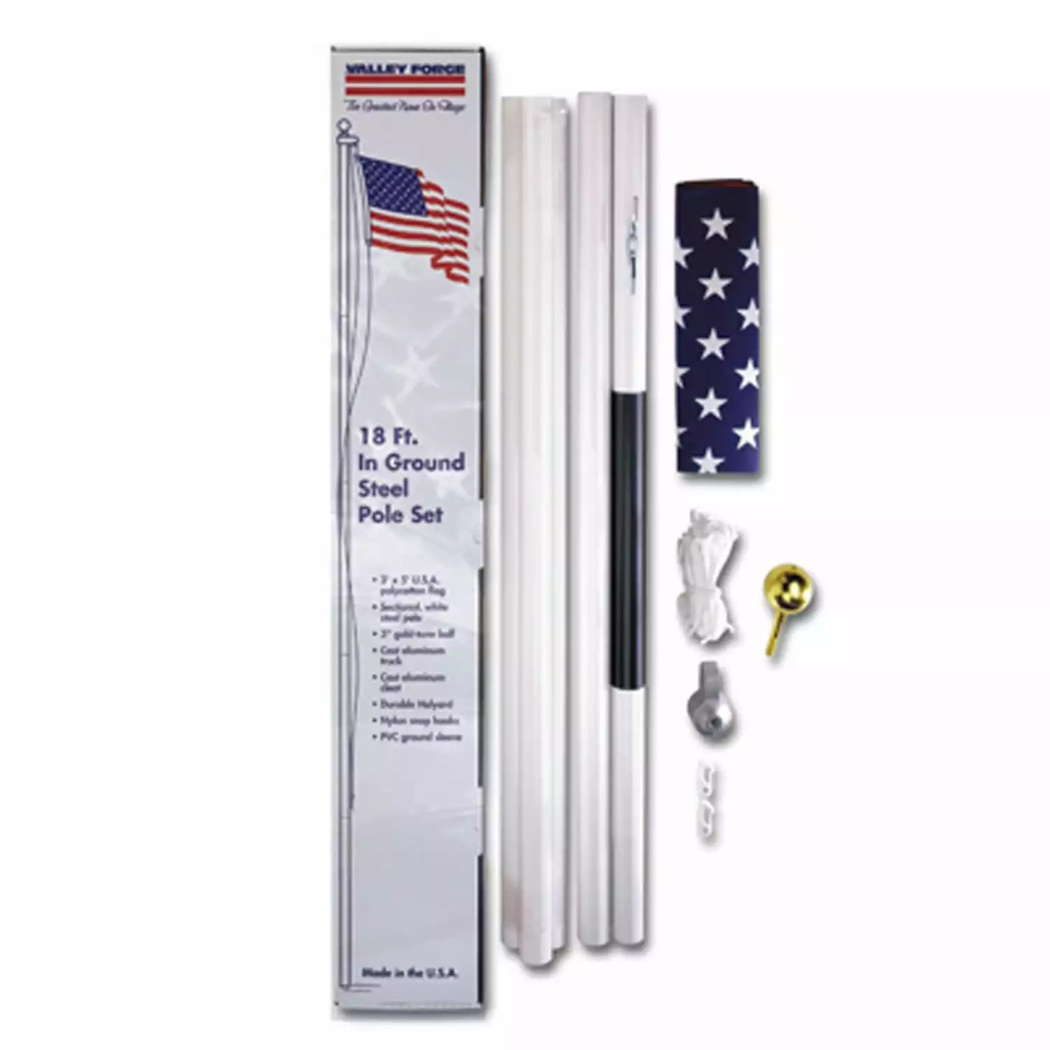 Coupon π Valley Forge United States Flag 18' Steel In Ground Pole Kit - SFP18F S - Flags & Flag Poles βοΈ
