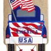 New 🧨 Evergreen Patriotic Pick-Up Truck Garden Burlap Flag - 14B4186BL - Garden Flags 🧨