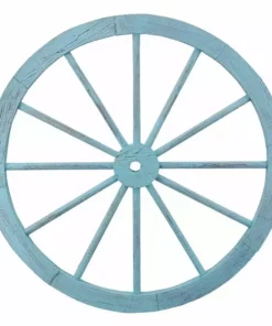 Wholesale 🧨 Maple Ridge 31" Wood Wagon Wheel, Blue - WAGW31BLU - Garden Statues & Lawn Ornaments 💯