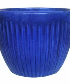 Budget 👏 Various Brands Round Planter with Vertical Ribbing, Falling Blue, Small - GC0577FBS - Planters 🛒