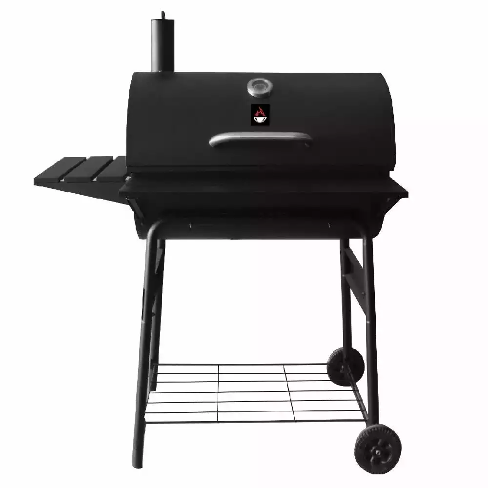 Cheap β 217 Grilling Company 217 Grilling Co. 30" Barrel Grill with Front & Side Shelf - CG2001301-GY - Charcoal Grill π€©